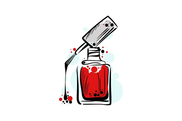 Nagellack Flaska Nagellack Vektor Illustration Nagellack — Stock vektor