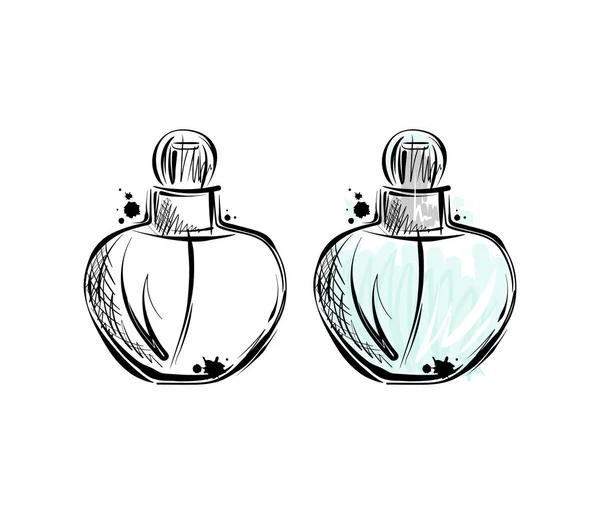 Vector Sketch Perfume Bottles — Stock Vector