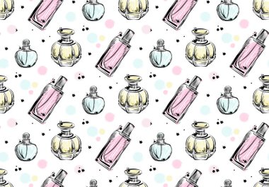 Vektör çizim parfüm ile sorunsuz arka plan