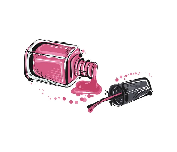 Ilustración Vectorial Esmalte Uñas — Vector de stock