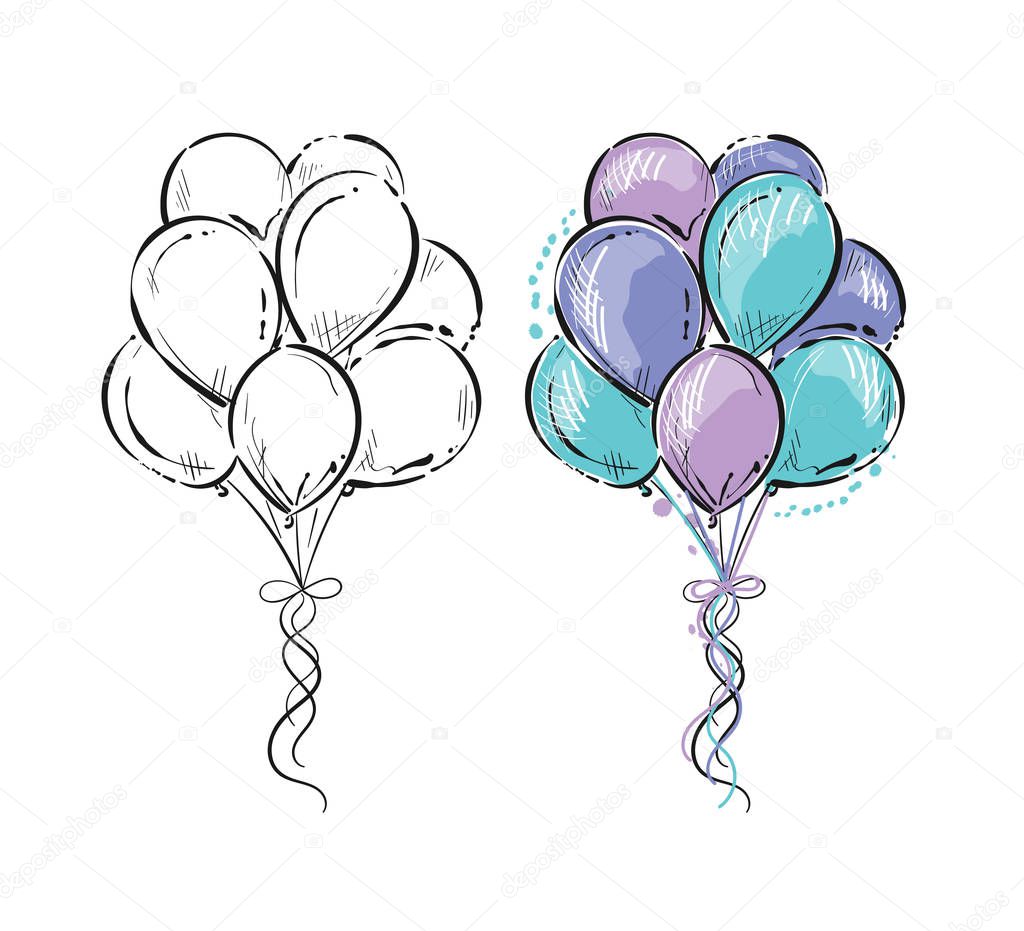 Vector drawing of balloons