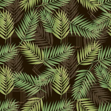 yaprak desen dikişsiz desen raster illüstrasyon