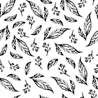 Yaprakların vektör deseni illüstrasyonu