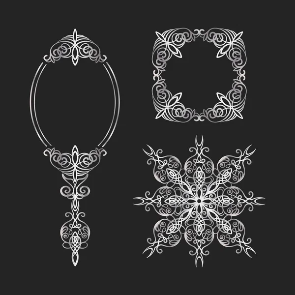 Miroir Vectoriel Motifs Ornement Vintage — Image vectorielle