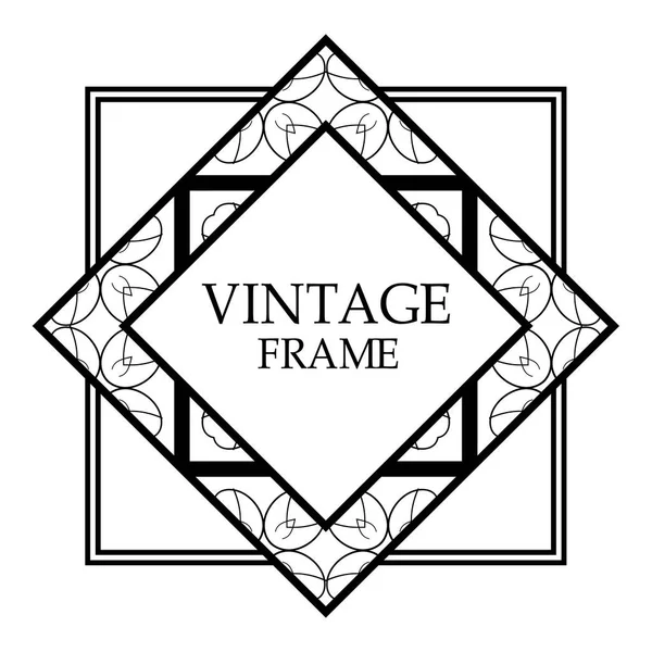 Vintage Retro Style Invitation Art Deco Art Deco Border Frame — Stock Vector