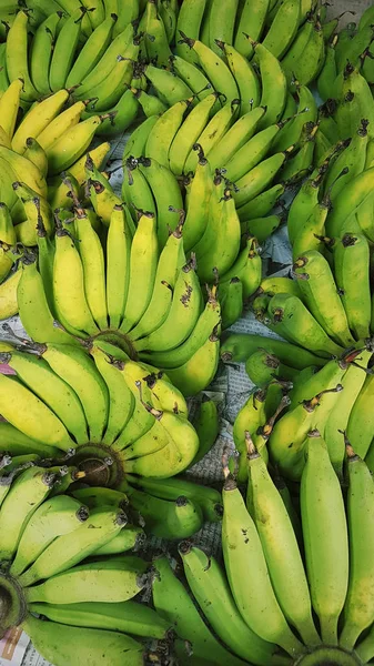 Green Bananas Closeup Grocery Market Thailand Food Travel — Stock Photo, Image