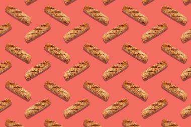 Parlak arkaplan desenli taze ekmek