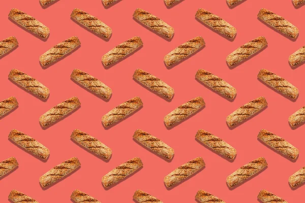 Parlak arkaplan desenli taze ekmek