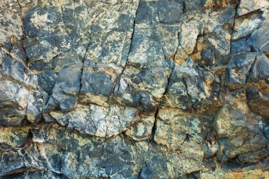 Sahildeki kayalık arka planda