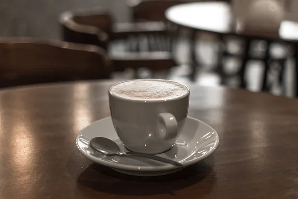 Bir Fincan Kahve Espresso Latte Kahve Molası Sıcak Sabah Içki — Stok fotoğraf