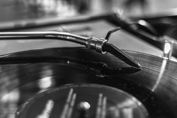 Platenspeler Voor Vinyl Mengpaneel Naald Muziektrack Geluid Opname Studio Partij — Stockfoto