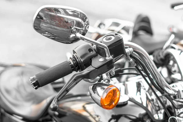 Класичний Хромований Крейсер Ручка Мотоцикла Переднє Гальмо Газовий Важіль Подрібнювачі — стокове фото