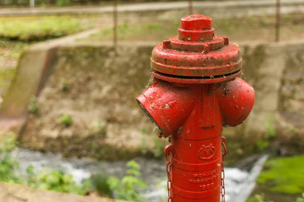 Hidratante Vermelho Velho Agente Extintor Bombeiros Profissão Bombeiro Emergência Devido — Fotografia de Stock