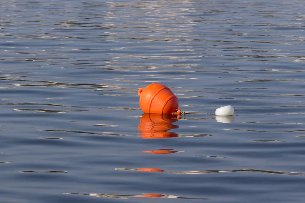 Ponteiro Para Água Bóia Lago Rio Rótulo Aviso Atenção Perigo — Fotografia de Stock