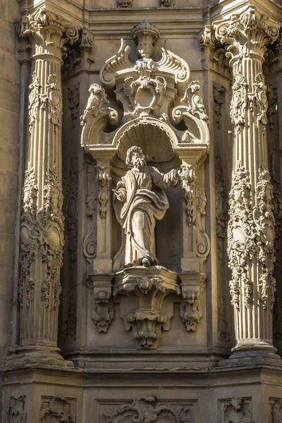 Sculpture Saint San Sebastian European Architecture Design Basilica Traveling Spain — Stock Photo, Image