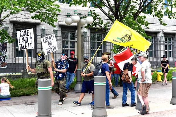 Оттава Канада Июля 2020 Года Протестующие Против Блокировки Оружия Ковидов — стоковое фото