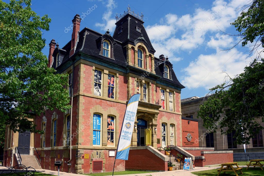 Fredericton, Canada July 23, 2025 The Sports Hall of Fame and Museum in the capital city of New Brunswick. It honors athletes from the province, such as Willie ORee, the first Black player in the National Hockey League.