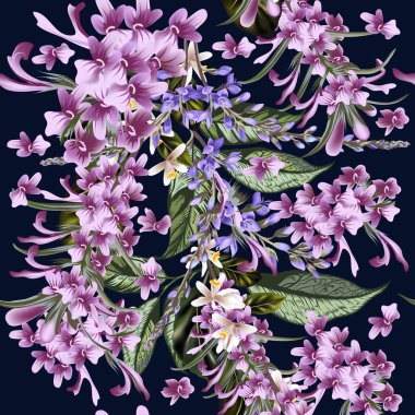 Çiçek desenli illüstrasyon vektör el ile alan çiçek vintage tarzı çizilmiş.