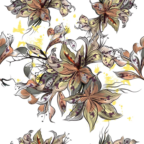 ベクターの手で美しいイラスト ヴィンテージ ビクトリア朝様式に花を描かれました — ストックベクタ