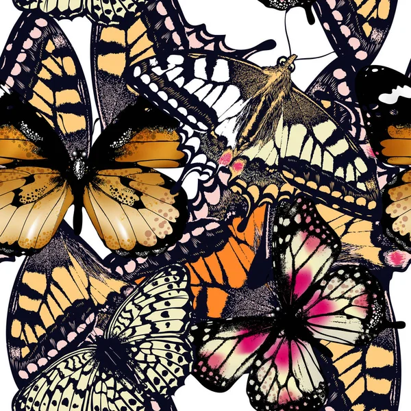 Modèle Vectoriel Mode Avec Des Papillons — Image vectorielle