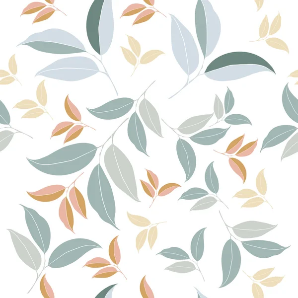 Цветочный Вектор Чистый Рисунок Простыми Зелеными Листьями — стоковый вектор