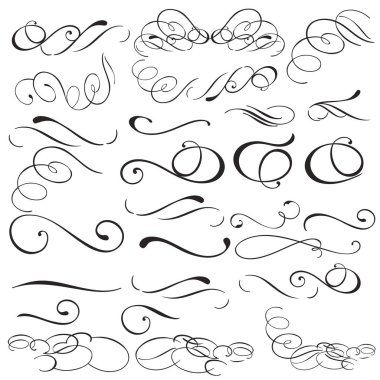 Collection of vector filigree flourishes for design clipart