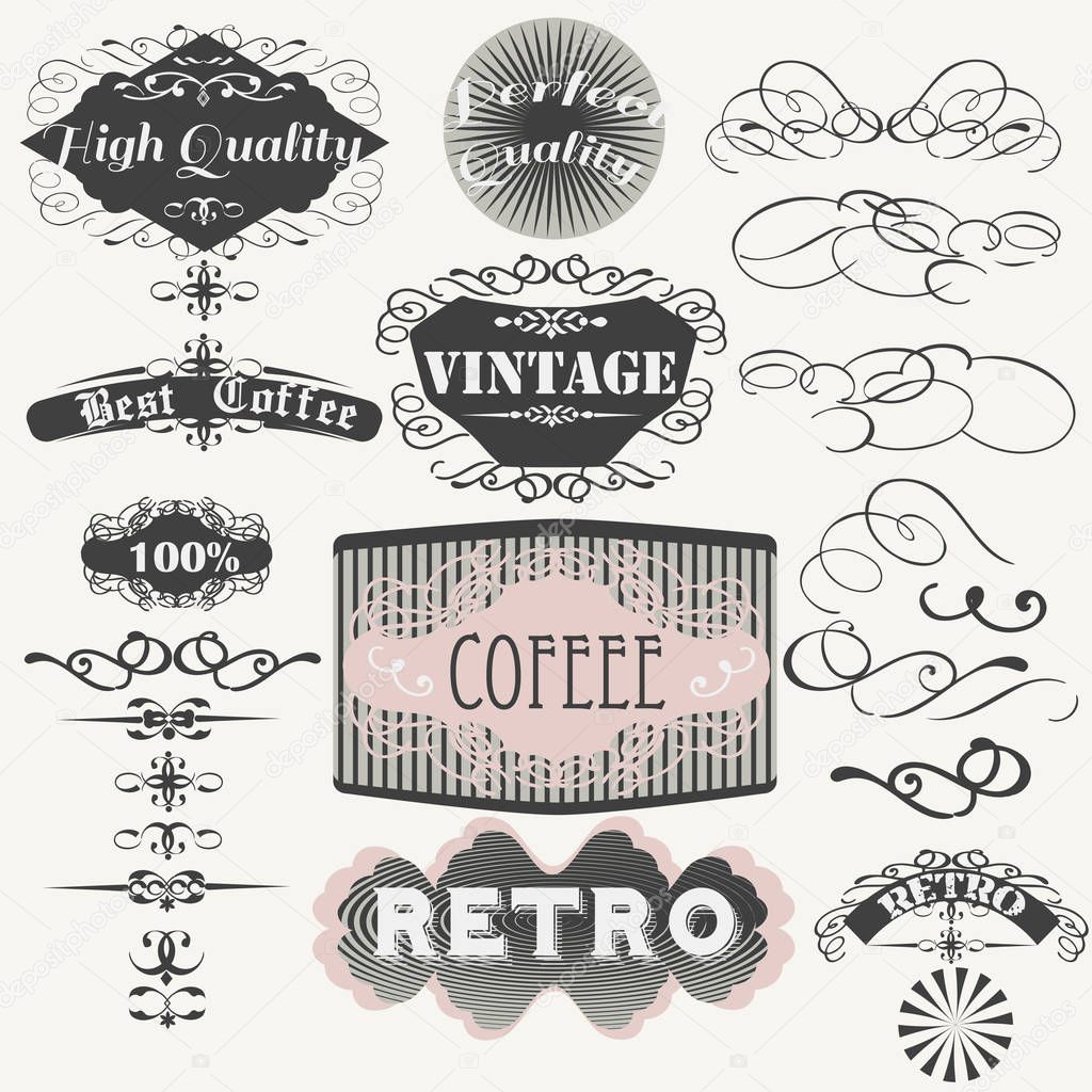 Set of vector vintage labels for design