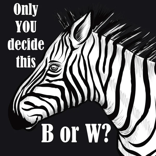 Conceptuele Afbeelding Van Mode Met Zebra Woorden Zwart Wit — Stockvector