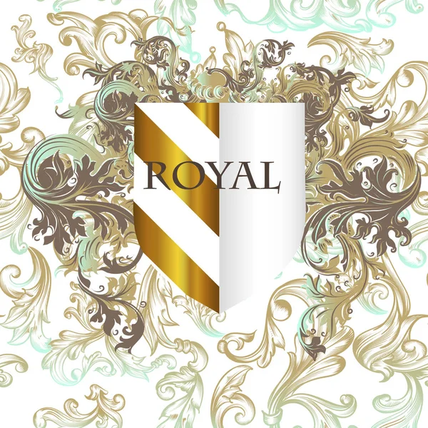 Royal Vector Design Shield Flourishes — Stock Vector