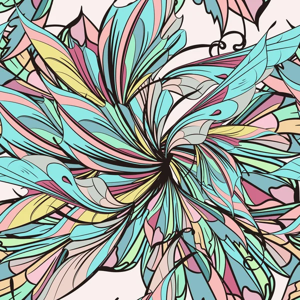 Abstracte Patroon Met Kleurrijke Decoratieve Bloemen Vleugels Ontwerp — Stockvector