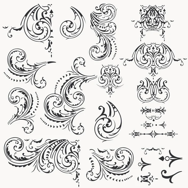 Collection Decorative Vector Flourishes Design — Stock Vector