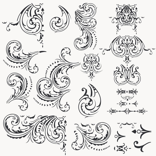 Collection of decorative vector flourishes for design