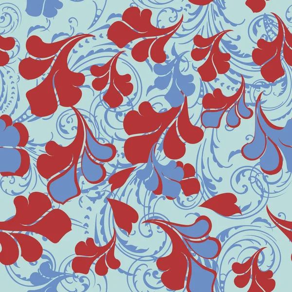 花柄ヴィンテージ エレガントなスタイル 柔らかいコントラスト赤と青色のベクトルします — ストックベクタ