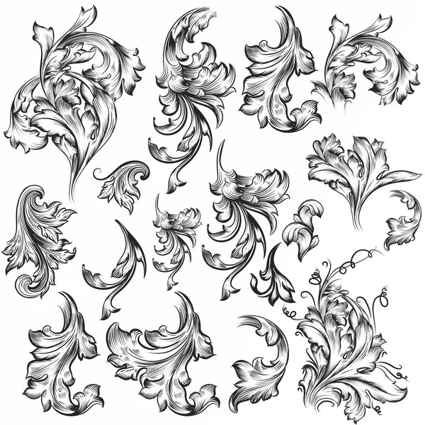 Collection Vintage Flourishes Design — Stock Vector