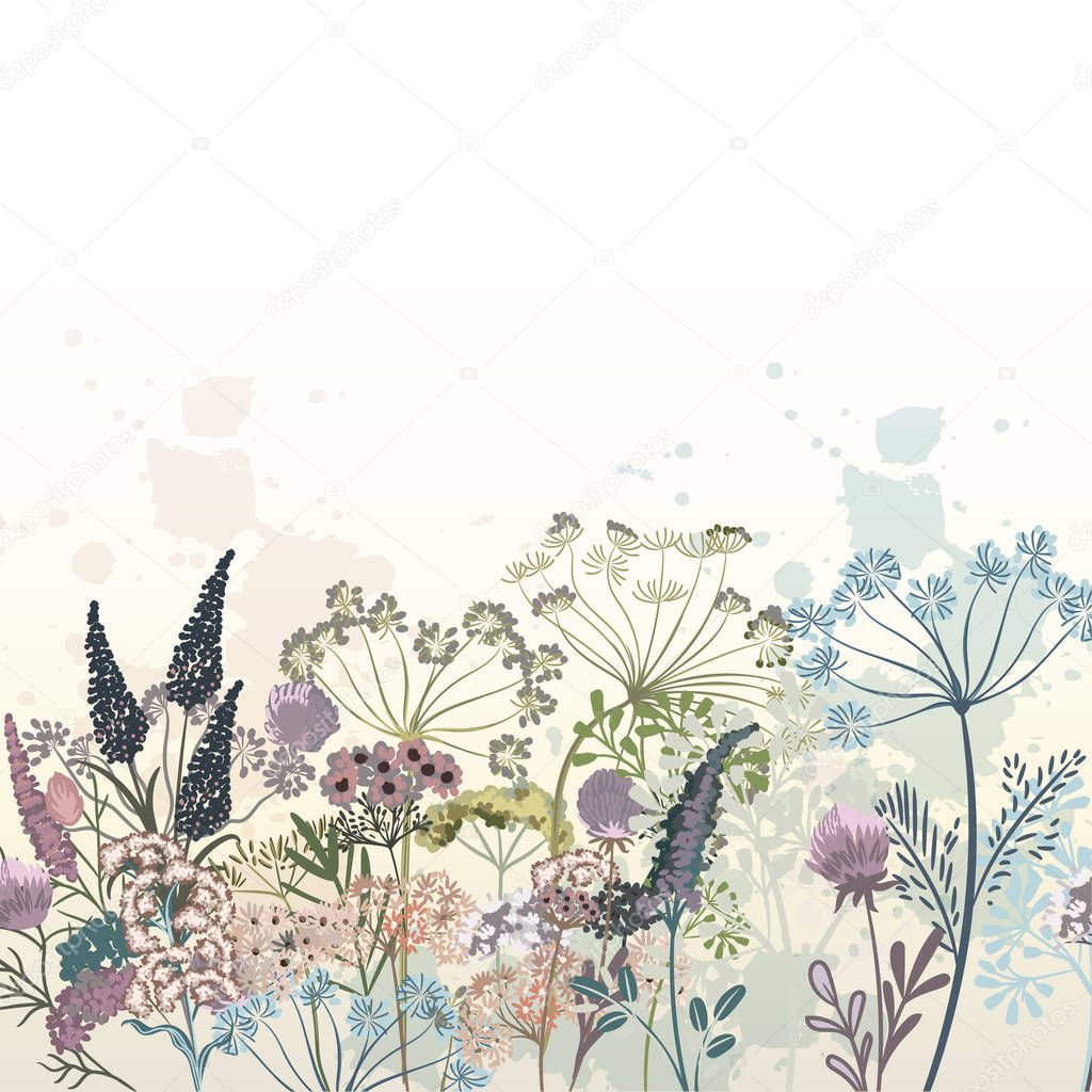 Beautiful vector hand drawn flowers illustration for design