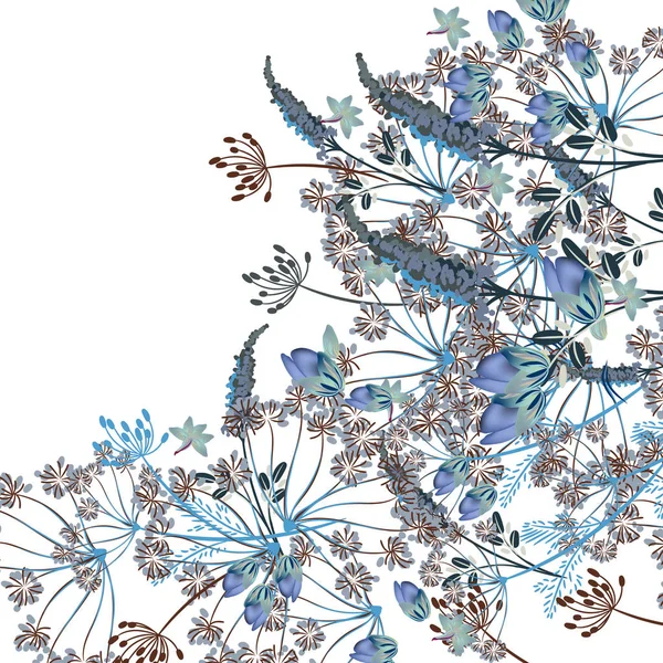Мода Квіткова Векторна Ілюстрація Вінтажному Стилі Дизайну — стоковий вектор