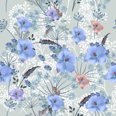 Çiçek vektör desen tasarımı için vintage tarzı