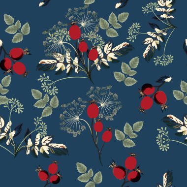 Güzel vektör çiçek deseni suluboya çilek ile