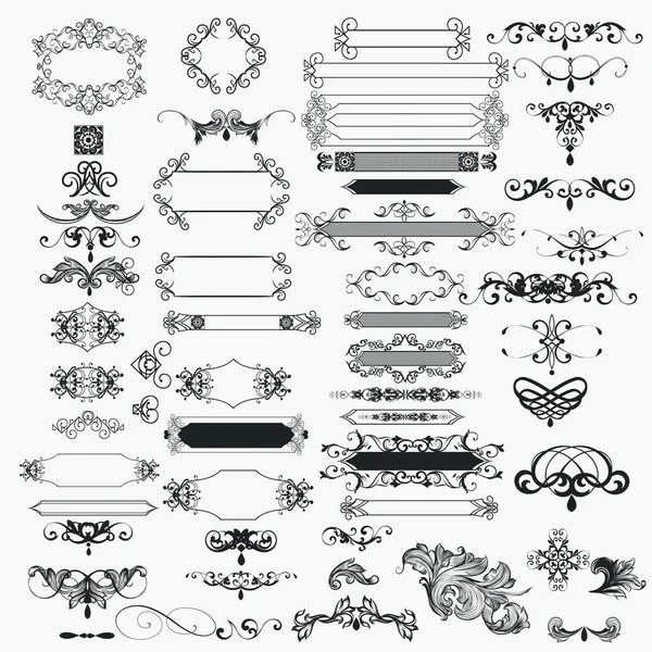 Sammlung Von Vektor Vintage Design Elementen — Stockvektor