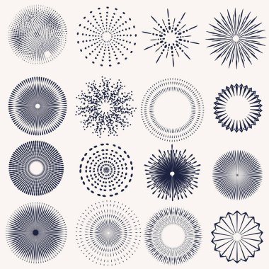 Vektör sunburst tasarım topluluğu