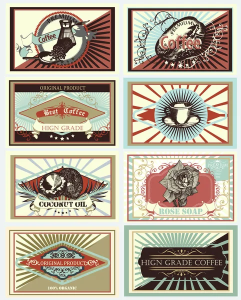 Grote Set Van Vector Vintage Labels Voor Ontwerp — Stockvector