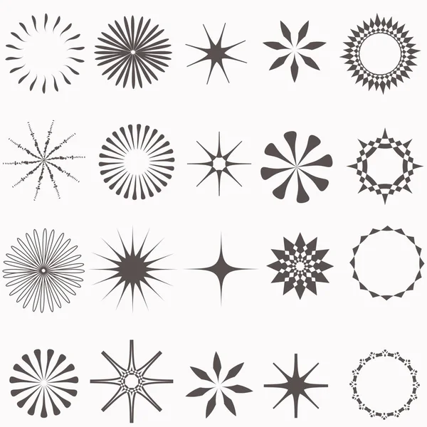 Set Vectorial Sunburst Estilo Retro — Vector de stock