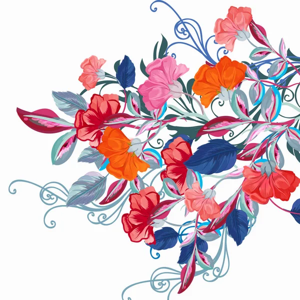 Fundo Floral Moda Com Flores Vetoriais Para Design — Vetor de Stock