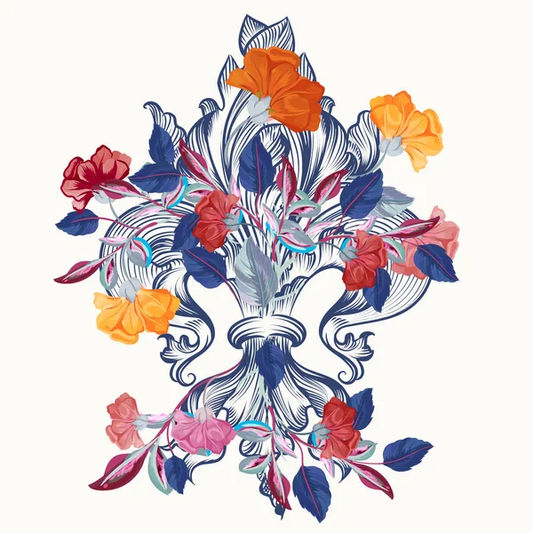 花を持つベクトル ロイヤル リリー デザイン — ストックベクタ