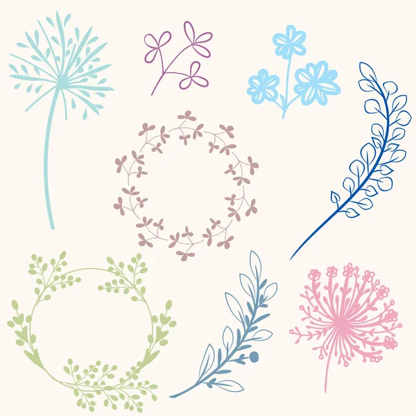 Ensemble Fleurs Vectorielles Pour Conception — Image vectorielle