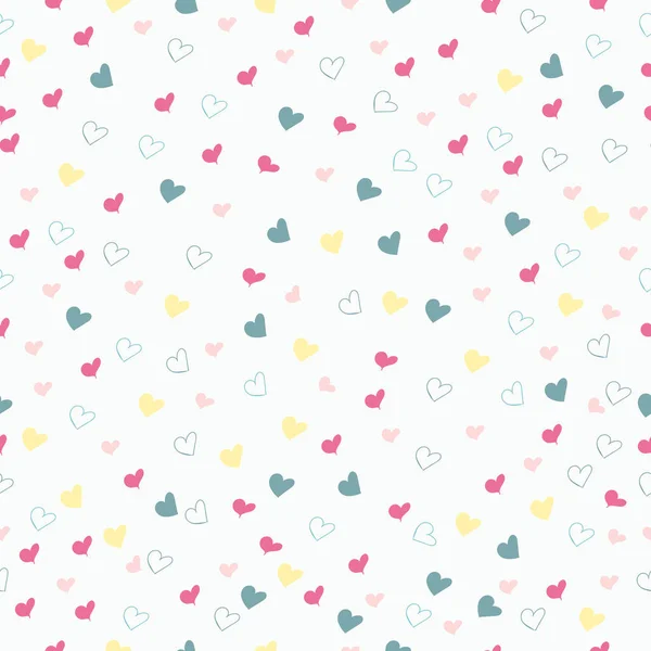 Rustic simple vector seamless pattern with hearts — Stock Vector