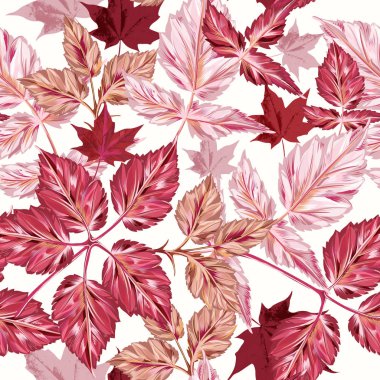 Pembe yapraklı sonbahar vektör deseni