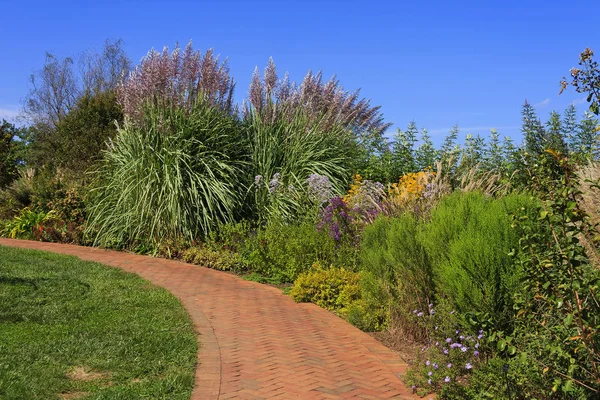 Loopbrug Daniel Stowe Botanische Tuinen Amerikaanse Staat North Carolina Belmont — Stockfoto