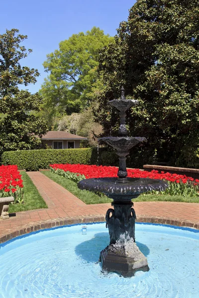 Concord Memorial Zahrada na jaře s kvetoucí tulipány — Stock fotografie