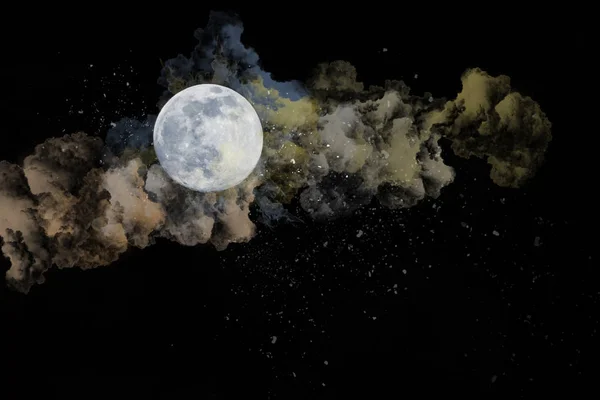 magic cloud moon in the night